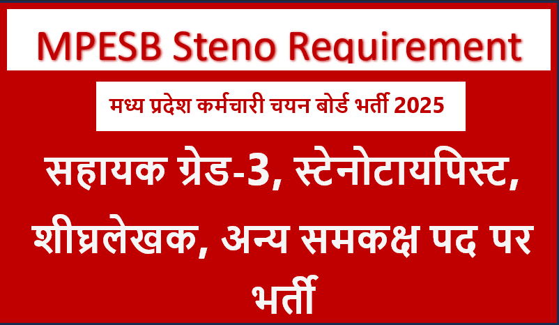 MPESB Steno Requirement 2025